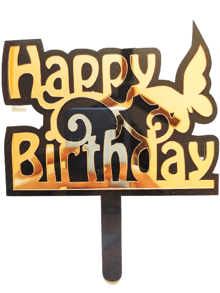 Decor Equip Golden Happy Birthday Tag Cake Topper Bansal Food