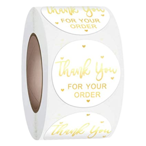 Stickers Roll - Thank You For Order Label - Multicolour