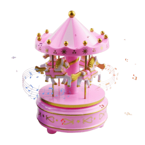 Carousel Music Box 4-Horse Rotating Baby Musical Toy