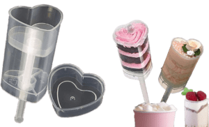 Cake Push Pop Heart Shape - 6pcs