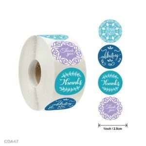 Stickers Roll - Thank You Label - Set of 500 - Multicolour