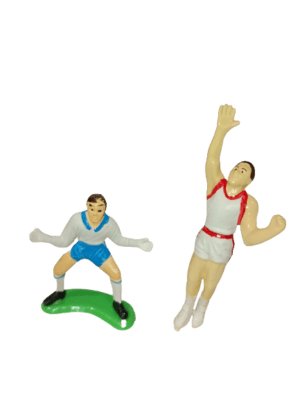 Decor Equip Basket Ball Player Toy Cake Topper Miniatures - 1 Pair