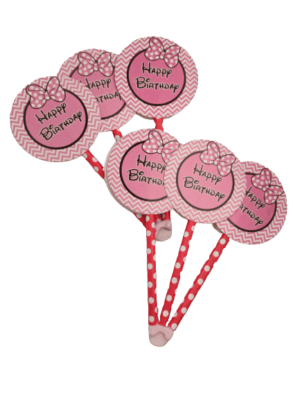 Clown Party Happy Birthday Stick Tag Cake Topper