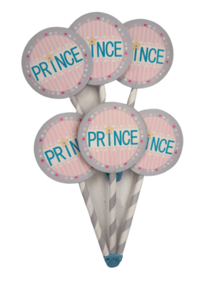 Clown Party Prince Stick Tag Cake Topper