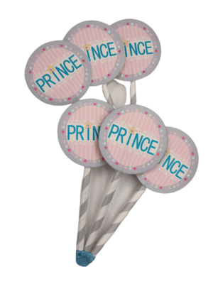 Clown Party Prince Stick Tag Cake Topper