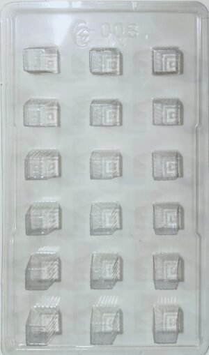 Plastic Chocolate Mould - Small Square Shape - 008