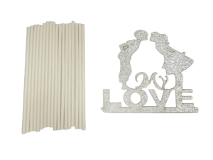 Decor Equip Silver Love Cake Topper - 10 pcs