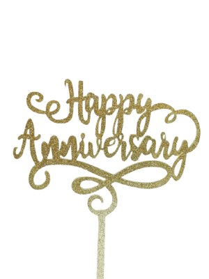 Decor Equip ‘Golden Gelatin Happy Anniversary Tag’ Cake Topper