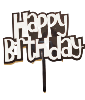 Decor Equip ‘Silver Happy Birthday Tag’ Cake Topper