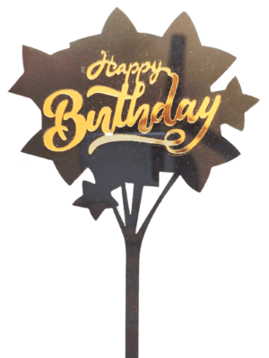 Decor Equip ‘Golden Happy Birthday Star Tag’ Cake Topper