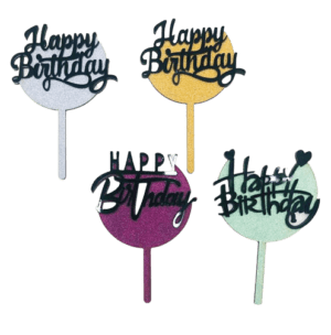 Decor Equip ‘Golden Happy Birthday Tag’ Cake Topper
