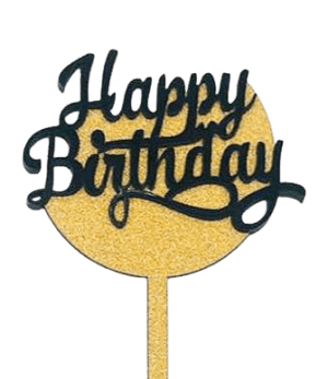 Decor Equip ‘Golden Happy Birthday Tag’ Cake Topper