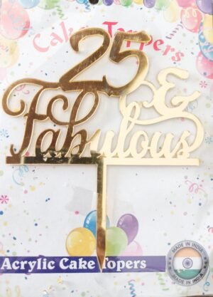 Decor Equip Golden 25 Fabulous Cake Topper