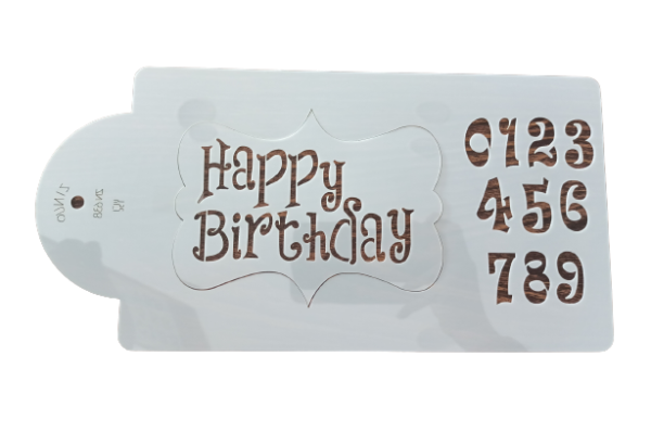 Decor Equip Cake Stencil Happy Birthday Long - ZN638