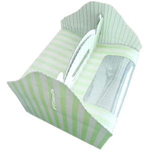Decor Equip Gift Box / Cup Cake Box / Pastry Box – Big Green Hand Bag Shape Box