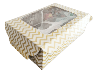 Decor Equip Gift Box | Cup Cake Box – Medium Square Shape Box - 6 Cup Cake Box