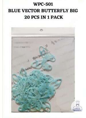 Edible Wafer Paper Cake Topper - Sky Blue Vector Butterfly - Tastycrafts Premium Pre-Cut - WPC – 501