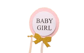 Decor Equip Baby Girl Tag Cake Topper