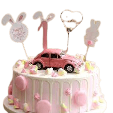 Decor Equip Happy Birthday Rabbit Cake Topper