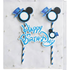 Clown Party Happy Birthday 2 Stick Tag Cake Topper
