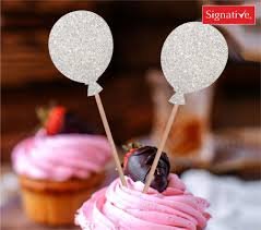 Signative Cupcake Topper Glitter Ballon - DT 2168 F