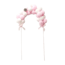 Decor Equip Pink Cotton Ball Cake Topper