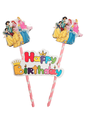 Decor Equip Happy Birthday Princess Group 2 Stick Tag Cake Topper