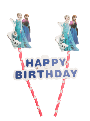 Decor Equip Happy Birthday Frozen Princess 2 Stick Tag Cake Topper
