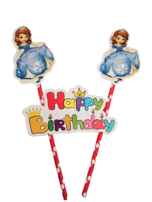 Decor Equip Happy Birthday Princess 2 Stick Tag Cake Topper