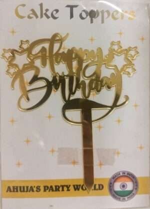 Decor Equip ‘Golden Happy Birthday Tag’ Cake Topper