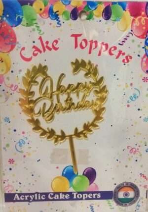 Decor Equip ‘Golden Happy Birthday Tag’ Cake Topper