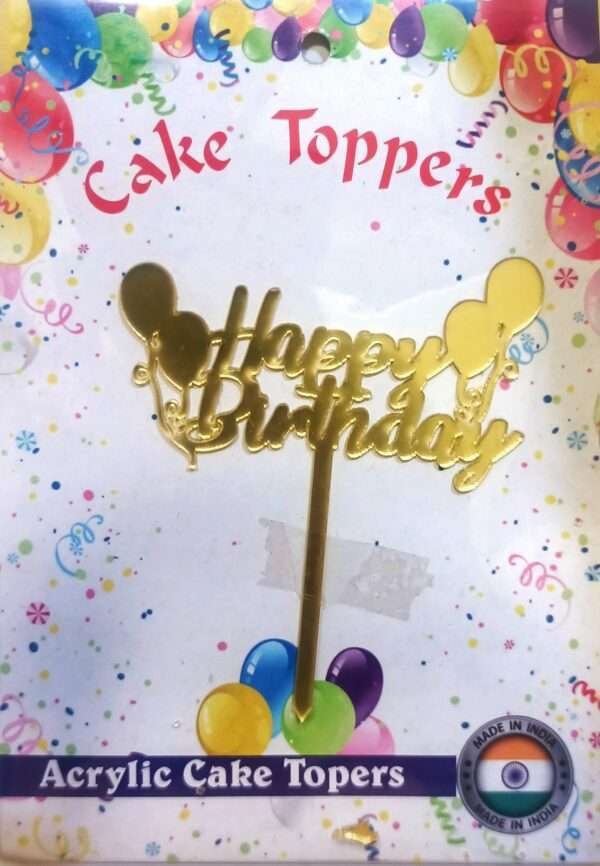 Decor Equip ‘Golden Happy Birthday Tag’ Cake Topper