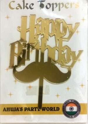 Decor Equip ‘Golden Happy Birthday Tag’ Cake Topper