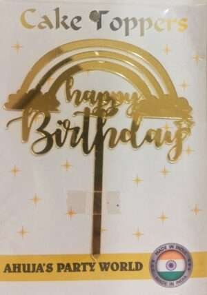 Decor Equip ‘Golden Happy Birthday Tag’ Cake Topper