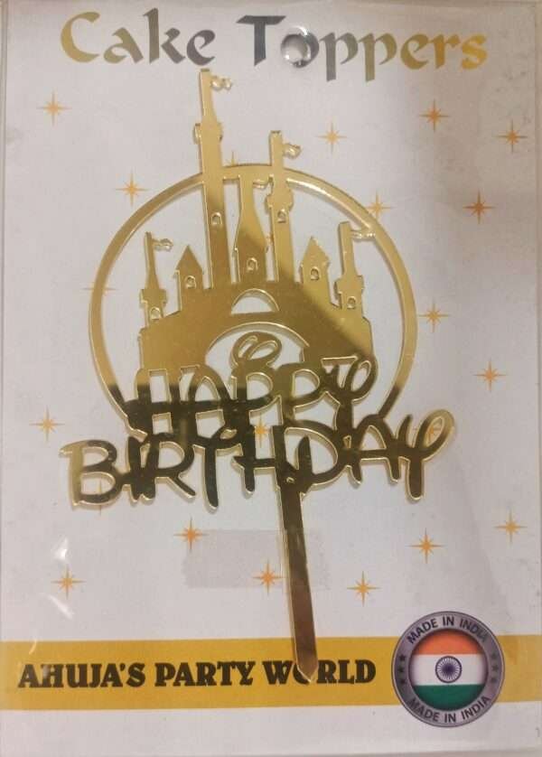 Decor Equip ‘Golden Happy Birthday Tag’ Cake Topper