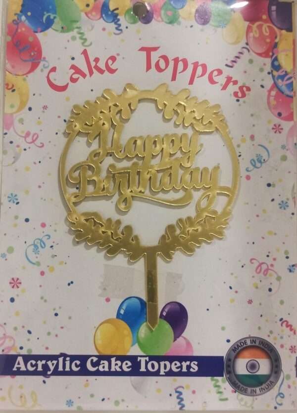 Decor Equip ‘Golden Happy Birthday Tag’ Cake Topper