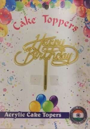 Decor Equip ‘Golden Happy Birthday Tag’ Cake Topper