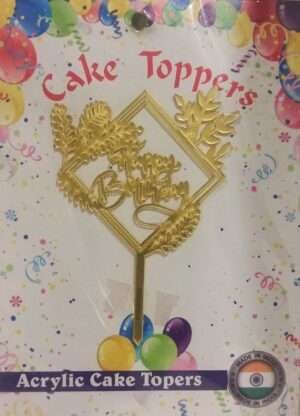 Decor Equip ‘Golden Happy Birthday Tag’ Cake Topper