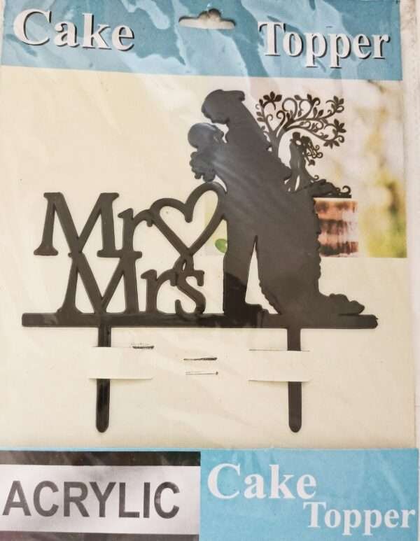 Decor Equip ‘Mr & Mrs Black Tag’ Cake Topper