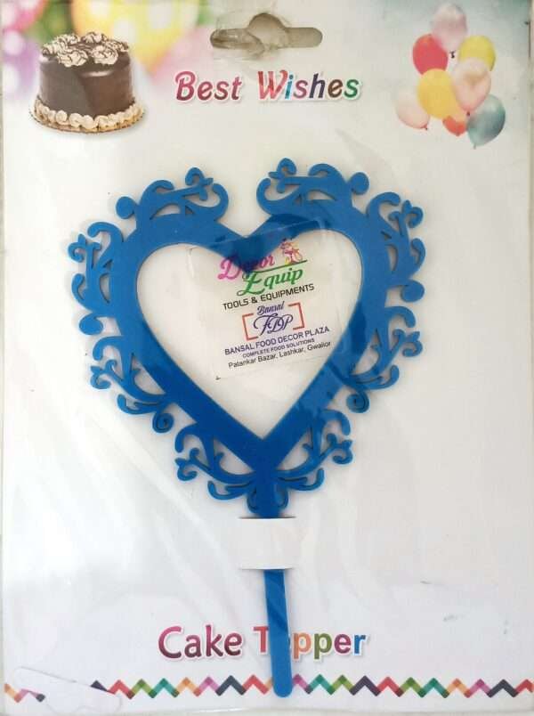 Decor Equip 'Heard Shape Blue Tag’ Cake Topper