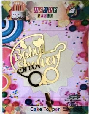Decor Equip 'Baby Shower Golden Tag’ Cake Topper