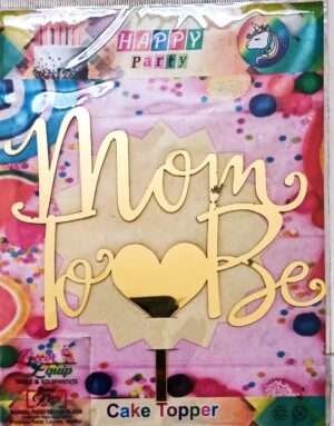 Decor Equip 'Mom To Be Golden Tag’ Cake Topper