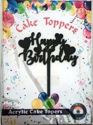 Decor Equip 'Happy Birthday Black Tag’ Cake Topper