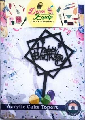 Decor Equip 'Happy Birthday Black Tag’ Cake TopperDecor Equip 'Happy Birthday Black Tag’ Cake Topper