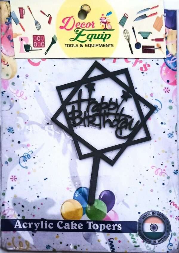 Decor Equip 'Happy Birthday Black Tag’ Cake TopperDecor Equip 'Happy Birthday Black Tag’ Cake Topper