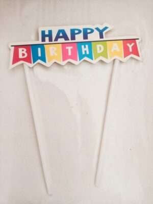 Decor Equip 'Happy Birthday 2 Stick' Cake Topper