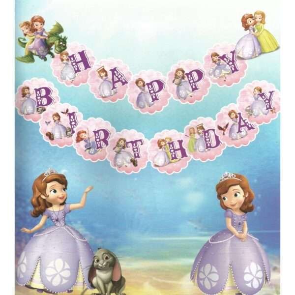 Decor Equip Sofia Princess Happy Birthday Banner Set