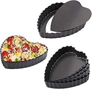 Decor Equip Removable Bottom Loose Base Heart Shape Baking Pie Pan Cake Mould – 9*1/Inch