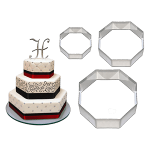 Cake Baking Tool Stainless Steel Hexagon Cake Ring Cookie Cutter - 3 Pcs