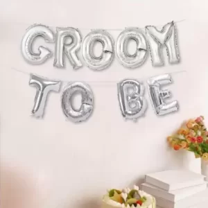 Decor Equip Silver 'Groom To Be' Foil Balloon